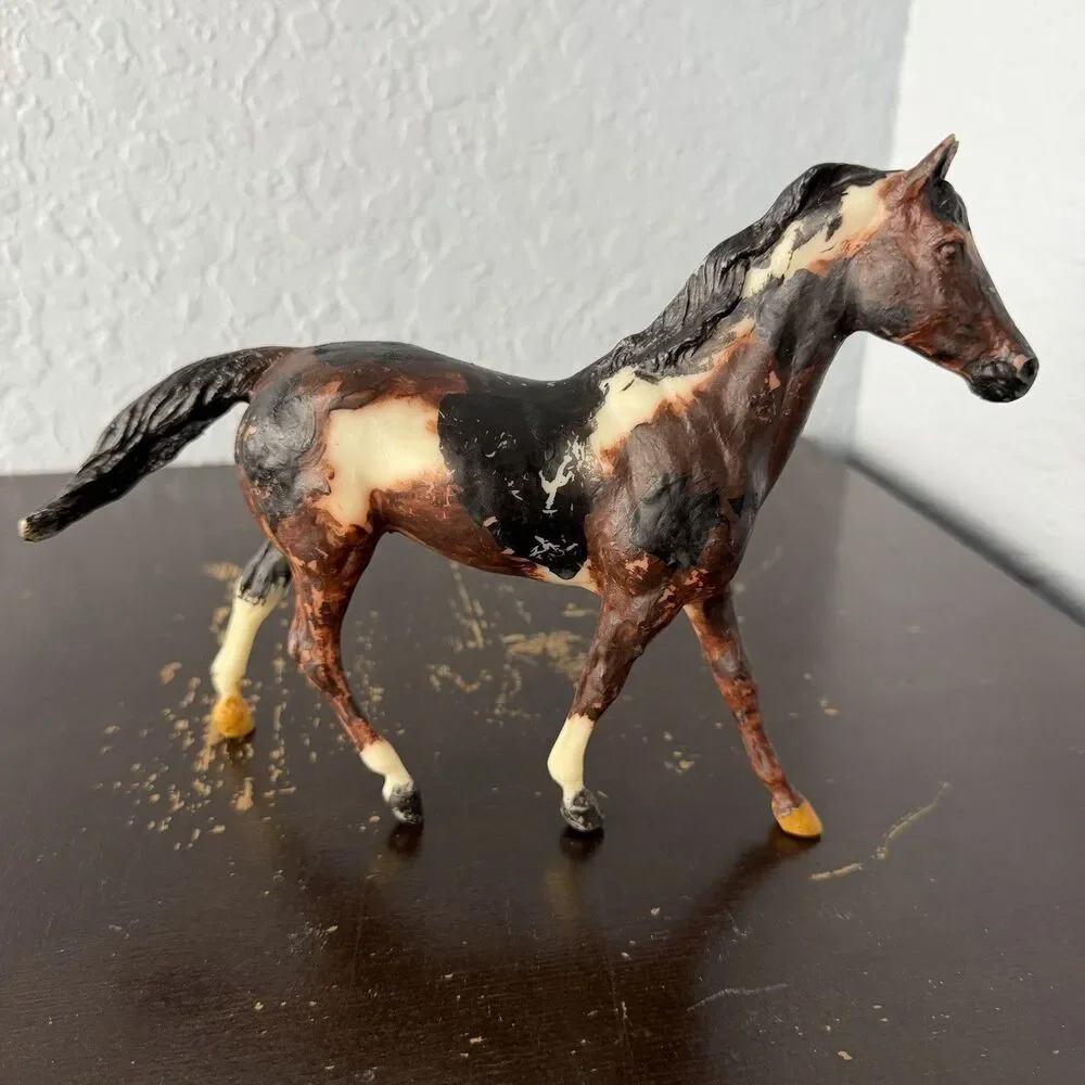 Breyer Custom Model Horse Traditional Pinto Paint Tri Color Brown Black White
